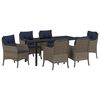 vidaXL Set da Pranzo per Giardino 7 pz Grigio polyrattan