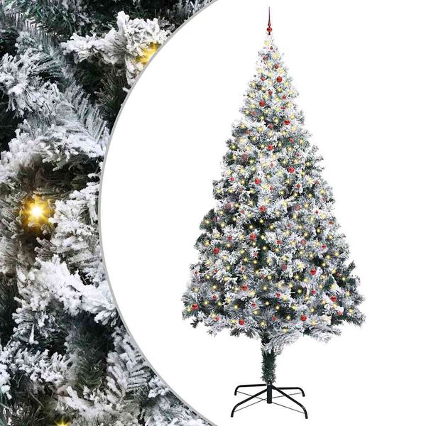 vidaXL Albero di Natale artificiale preilluminato con set di palline