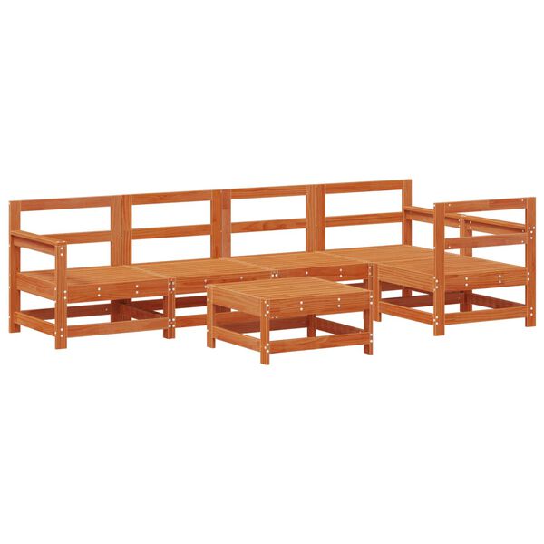 vidaXL Set Lounge da Giardino 6 pcs Marrone Cera