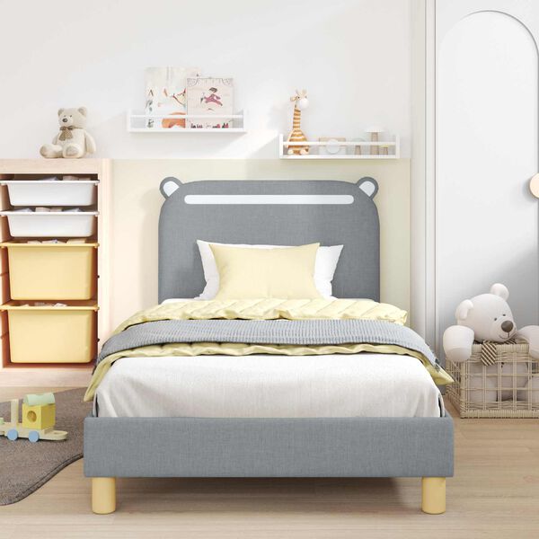 vidaXL Struttura letto bambini con testata Grigio chiaro 90 x 200 cm