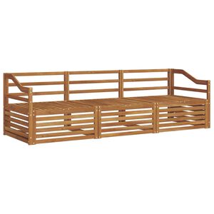 vidaXL Set di divani da esterno 3 pz Naturale Legno di Acacia Massello