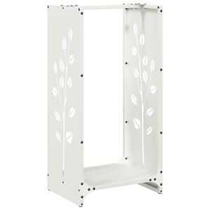 vidaXL Rastrelliera per Legna da Ardere Bianca 40x30x80 cm