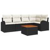 vidaXL Set Divano da Giardino 6 pz Nero polyrattan