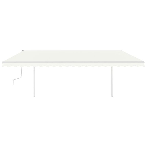 vidaXL Tenda da Sole Retrattile Manuale con Pali 5x3,5 m Crema