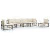 vidaXL Set Divani da Giardino 6 pz con Cuscini Antracite in Polyrattan