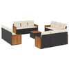 vidaXL Set Divani da Giardino 13pz con Cuscini Nero in Polyrattan