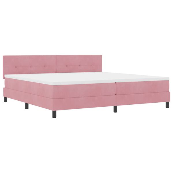 vidaXL Letto a molle con materasso Rosa 200 x 200 cm Velluto