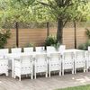 vidaXL Set da Pranzo per Giardino 15 pcs Bianco Rattan Polt