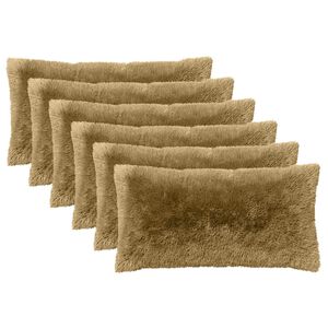 vidaXL Cuscino con cuscino HEERLEN 6 pz Grigio Chiaro Fleece PV