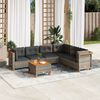 vidaXL Set Divani da Giardino 7 pz con Cuscini Grigio in Polyrattan