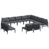 vidaXL Set Divano da Giardino 12 pz Nero Acciaio