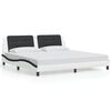vidaXL Giroletto senza Materasso Zadar Bianco e Nero 200x200 cm in Similpelle