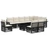 vidaXL Set Divano da Giardino 11 pz Nero e Bianco Crema polyrattan
