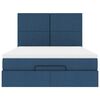 vidaXL Struttura Letto Pouf con Materasso Blu 140x190 cm in Tessuto