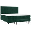 vidaXL Giroletto a Molle con Materasso Verde Scuro 160x200 cm Velluto