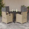 vidaXL Set Pranzo da Giardino 5 pz con Cuscini Beige Misto Polyrattan