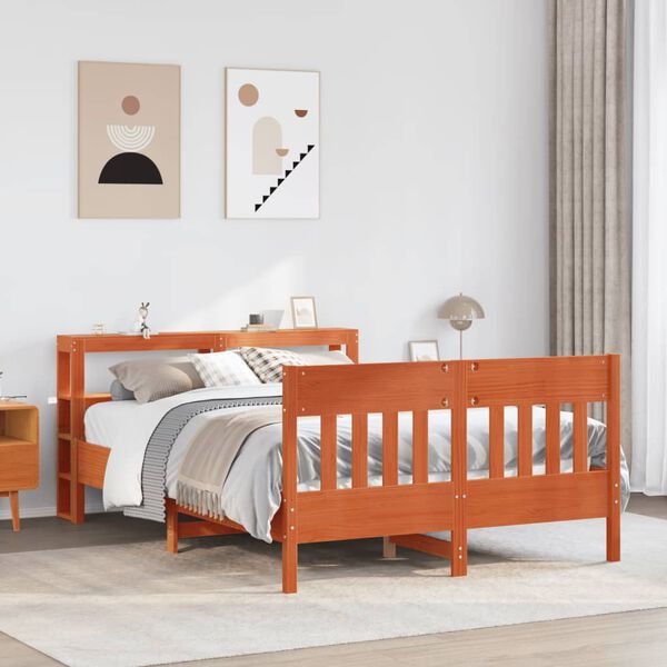 vidaXL Letto senza Materasso Marrone Cera 140x190 cm in Legno di Pino