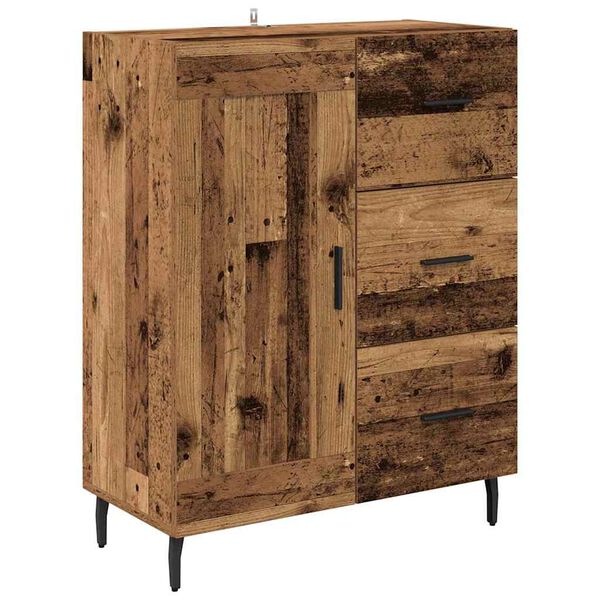 vidaXL Credenza con cassetto Legno vecchio 69,5 x 34 x 90 cm