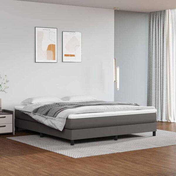 vidaXL Struttura Letto a Rete a Molle Grigio 180x200 cm in Similpelle