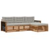 vidaXL Set di divani da esterno 4 pz Naturale e Grigio Chiaro