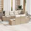 vidaXL Set Divano da Giardino 7 pcs Beige e Crema polyrattan