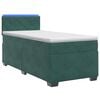 vidaXL Letto con Box Spring, Materasso e LED Verde Scuro 80 x 200 cm