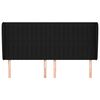 vidaXL Testiera ad Orecchio Nera 203x23x118/128 cm in Tessuto