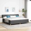 vidaXL Letto a molle con materasso Grigio scuro 200 x 200 cm Tessuto