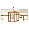 vidaXL Set Panchina da Giardino 3 pcs Marrone Legno di Acacia Massello