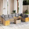 vidaXL Set Divani da Giardino 11 pz con Cuscini Beige in Polyrattan