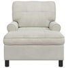 vidaXL Chaise Lounge con cuscino Crema 91 x 157 x 91 cm Velluto