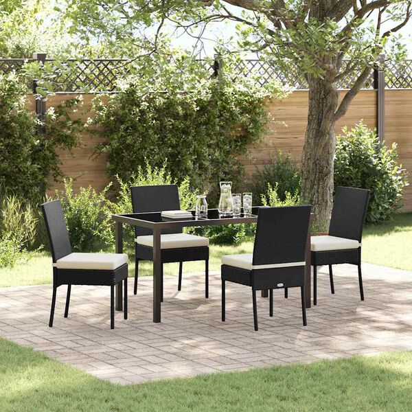 vidaXL Set da Pranzo per Giardino 5 pcs Nero