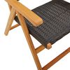 vidaXL Sedie Giardino Reclinabili 6pz Nere Polyrattan e Legno Massello