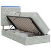 vidaXL Letto con contenitore LED e materasso Grigio Chiaro