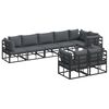 vidaXL Set Divano da Giardino 8 pz Nero Alluminio
