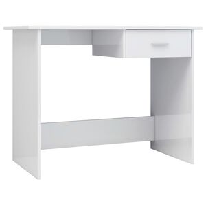 vidaXL Scrivania Bianco Lucido 100x50x76 cm in Legno Multistrato