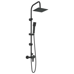 vidaXL Sistema Doccia Nero Acciaio Inox 21 x 48 x 112 cm