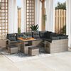 vidaXL Set Divano da Giardino 12 pcs Grigio polyrattan