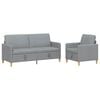 vidaXL Set di Divani con Storage 2 pcs Grigio Chiaro Poliestere