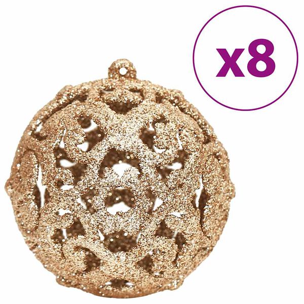 vidaXL Palline di Natale 100 pz Champagne e Marrone 3 / 4 / 6 cm