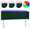 vidaXL Testiera a LED Verde Scuro 163x16x78/88 cm in Velluto