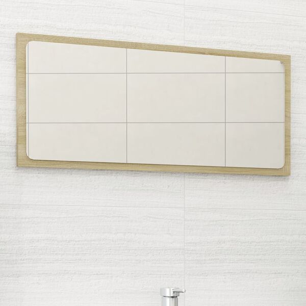 vidaXL Specchio da Bagno Rovere Sonoma 80x1,5x37 cm Legno Multistrato
