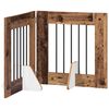 vidaXL Cancello per cani pieghevole con supporti 2 pcs Legno antico