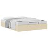 vidaXL Struttura Letto Pouf senza Materasso Crema 140x190 cm Tessuto