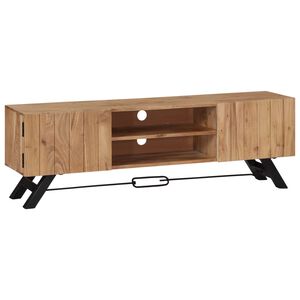vidaXL Mobile Porta TV 140x30x45 cm in Legno Massello di Acacia