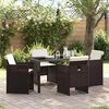 vidaXL Set da Pranzo per Giardino 5 pcs Marrone polyrattan