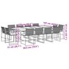 vidaXL Set da Pranzo da Giardino 13pz con Cuscini Nero in Polyrattan