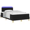 vidaXL Letto a Sorgente LED con materasso Nero 120 x 190 cm Tessuto