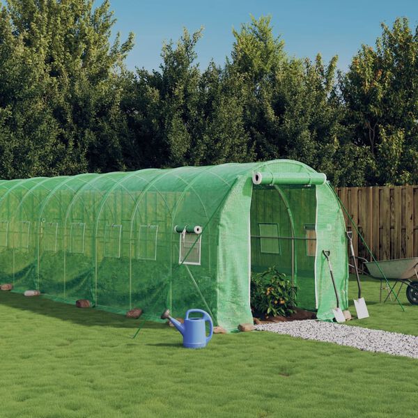 vidaXL Serra con Telaio in Acciaio Verde 40 m&sup2; 20x2x2 m