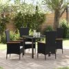 vidaXL Set da Pranzo per Giardino con cuscino 5 pcs Nero